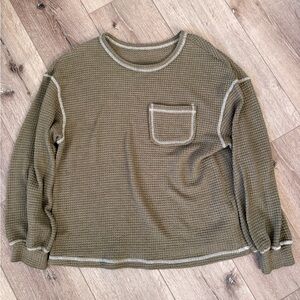 SHEIN Tan Waffle Knit Top